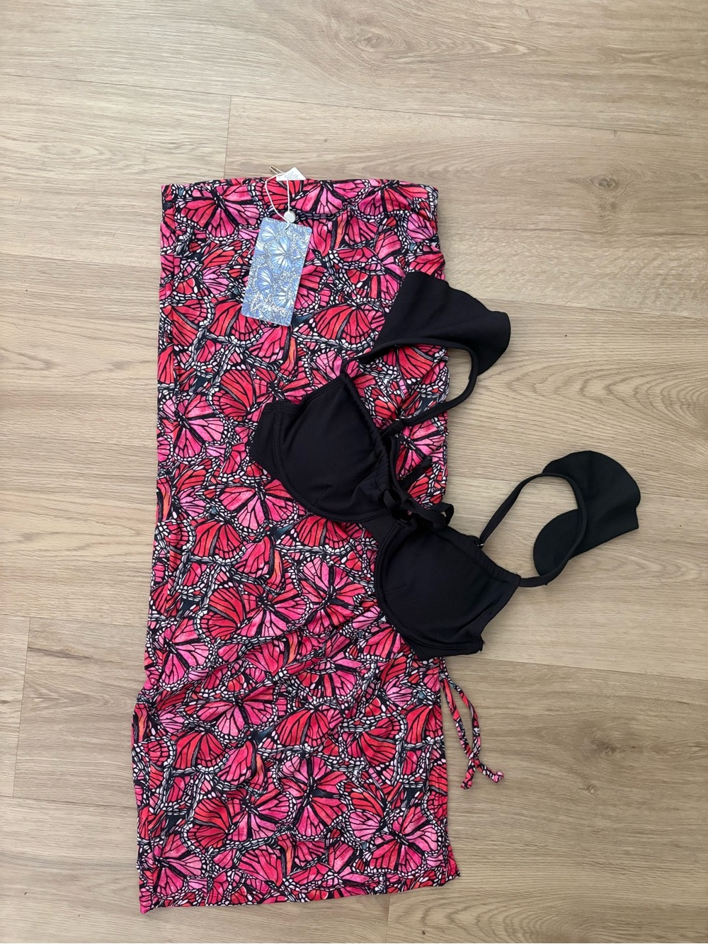 NEW Toluca Swim Solina Midi Ruched Skirt & Toluca Flutter Angeline Bikini Top